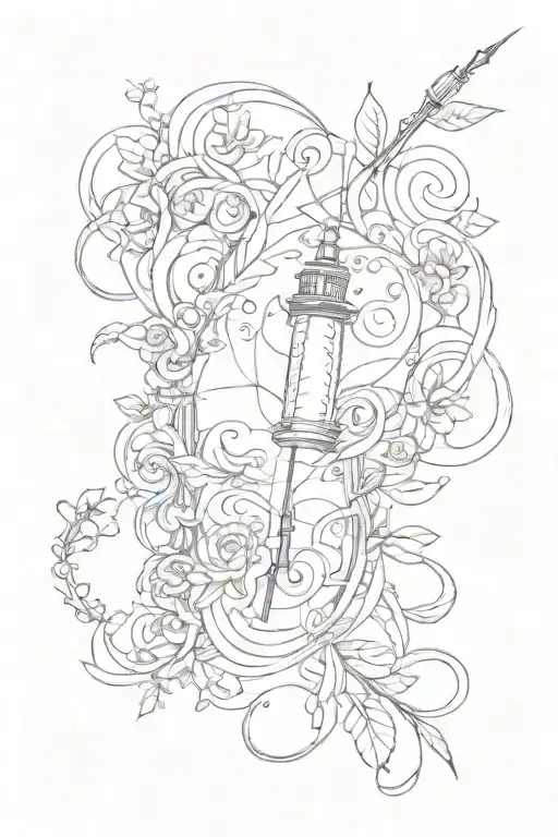 needle and thread tattoo design idea