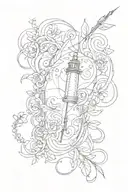 needle and thread tattoo design idea
