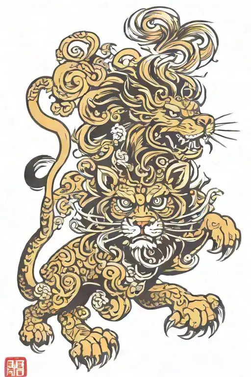 CHINES LION tattoo design idea
