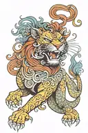 CHINES LION tattoo design idea