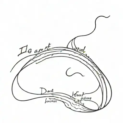 Wave/sunset vibe with words "I do not and will not fear tomorrow because I feel as though today has been enough" tattoo design idea