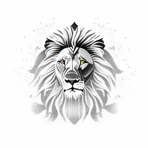 A lion standing on a Moroccan flag on a sandy beach tattoo design idea