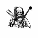 banjo hobo tattoo design idea