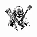 banjo hobo tattoo design idea
