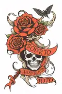 "todo roto" phrase using gothic font. tattoo design idea