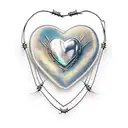 heart with barbed wire crossed by 3 blades tattoo design idea