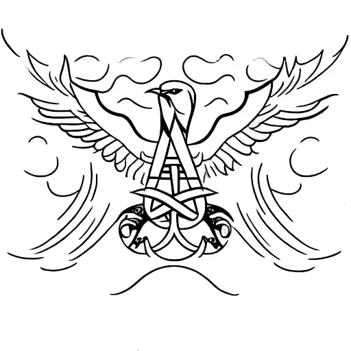 A minimalist tattoo of a soaring eagle symbolizing freedom and liberty, with the word 'Libertà' written underneath in elegant script. tattoo design idea