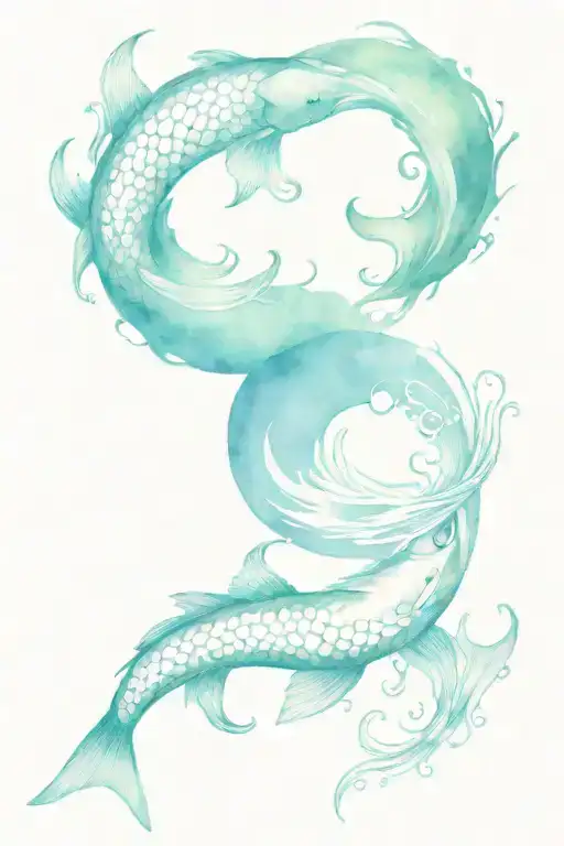 two koi fish yin yang tattoo design idea