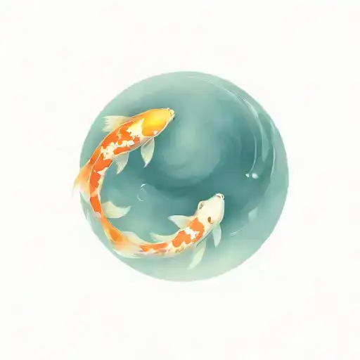 two koi fish yin yang tattoo design idea
