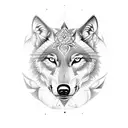 Design a tattoo featuring a wolf surrounded by three intricate mandalas, symbolizing strength and protection for the client's family and church community tattoo design idea