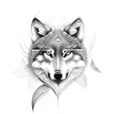 Design a tattoo featuring a wolf surrounded by three intricate mandalas, symbolizing strength and protection for the client's family and church community tattoo design idea