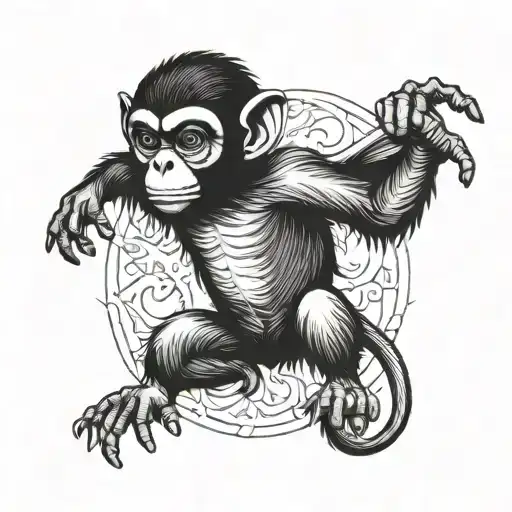   a flying monkey  tattoo design idea