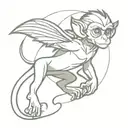 flying monkey tattoo design idea