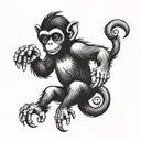  a flying monkey  tattoo design idea