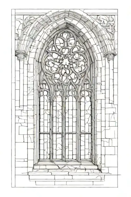 gothic chapel window looking tattoo design idea