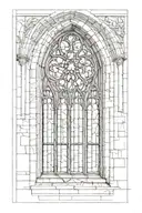 gothic chapel window looking tattoo design idea