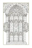 gothic chapel window looking tattoo design idea