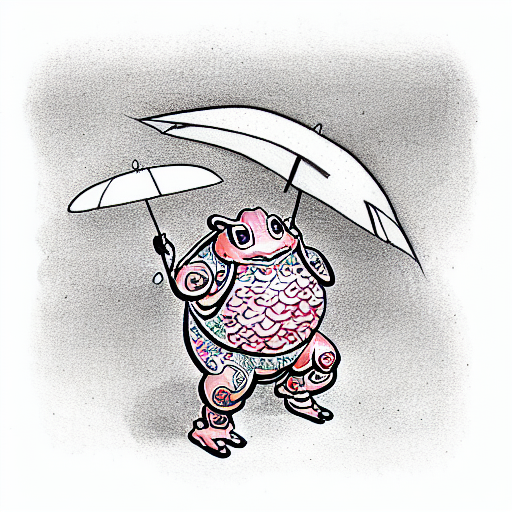 polytoad from pokemon dancing in the rain  tattoo design idea