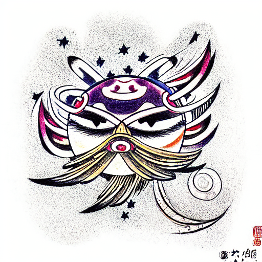 Kirby riding a star tattoo design idea