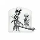 grim reaper cigar tattoo design idea