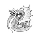 knight riding dragon tattoo design idea