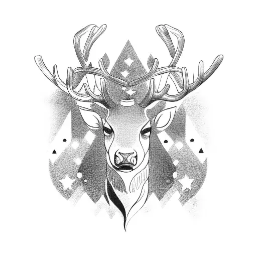 Muscular Reindeer tattoo design idea