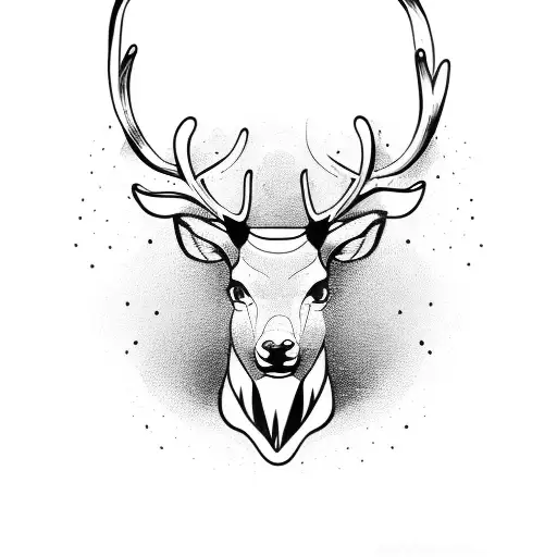 Masculine Reindeer tattoo design idea