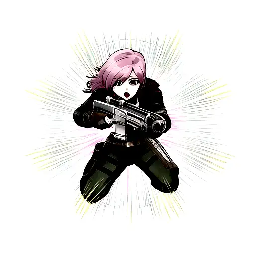 destiny 2 gun fight psychedelic tattoo design idea