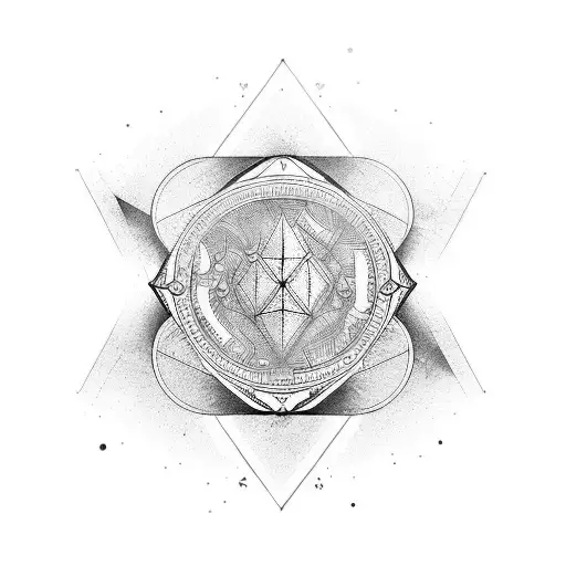 steampunk space time tattoo design idea