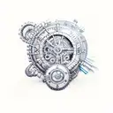 nautical steampunk  tattoo design idea