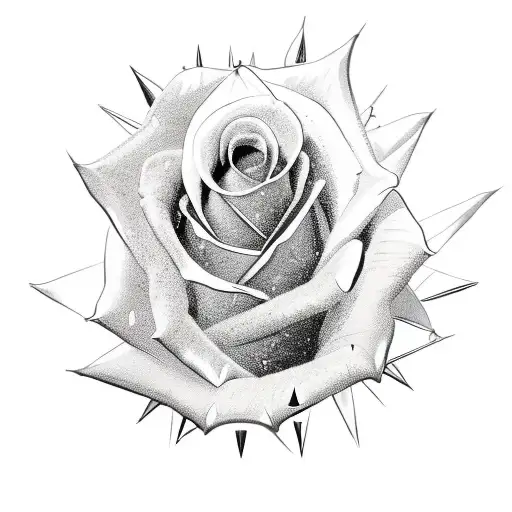a rose with spikes. long and masculine  tattoo design idea