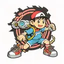 ness from earthbound tattoo design idea