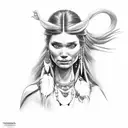 coliber pocahontas tattoo design idea