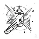 space shuttle with a moon tattoo design idea