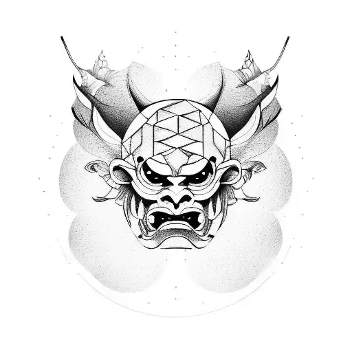 Hannya mask tattoo design idea