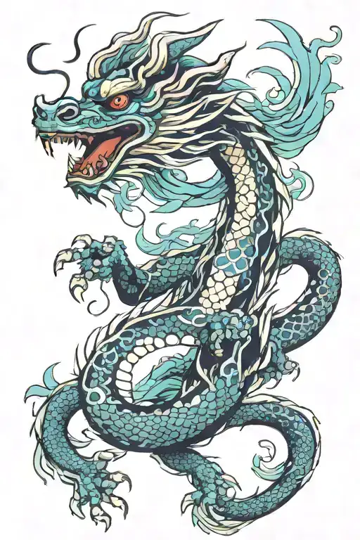 Vietnamese dragon made tattoo design idea