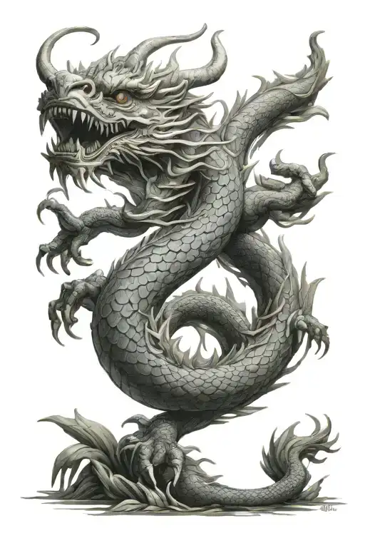 Vietnamese dragon made tattoo design idea