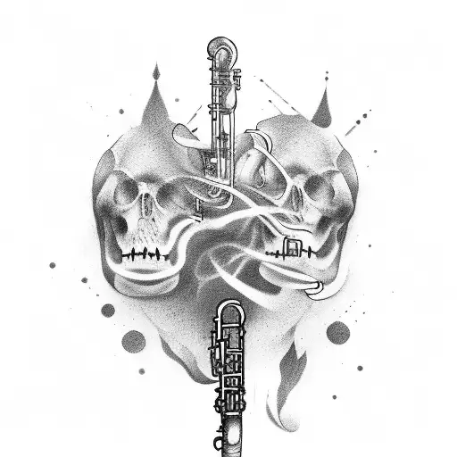 hand which play clarinet tattoo design idea