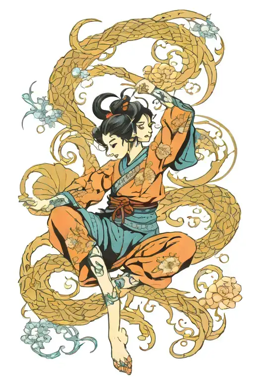 iranian girl shaking her tattoo design idea