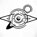 solar system with space ship tattoo design idea