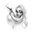 Casting a spell with swirling shadows tattoo design idea