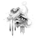 Casting a spell with swirling shadows tattoo design idea