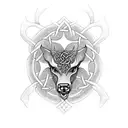 A Celtic-inspired Nike logo incorporating animal motifs tattoo design idea