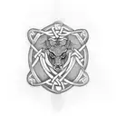 A Celtic-inspired Nike logo incorporating animal motifs tattoo design idea