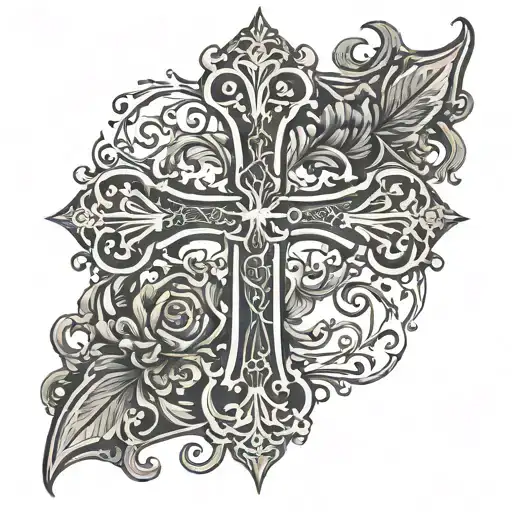 cross, gothic, on lower back tattoo tattoo design idea