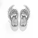 baby feet with angel wings tattoo design idea