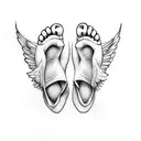 baby feet with angel wings tattoo design idea