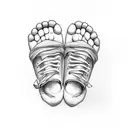 baby feet with angel wings tattoo design idea