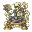 Skeleton DJ Tarot Card tattoo design idea