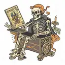 Skeleton DJ Tarot Card tattoo design idea